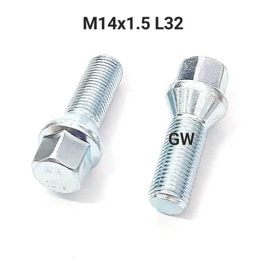 Болты конусные М14х1.5 L32 мм для Audi, Skoda, VW (10шт.)